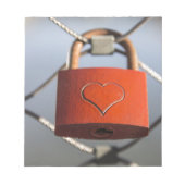Liebe Heart Padlock Notizblock (Vorderseite)