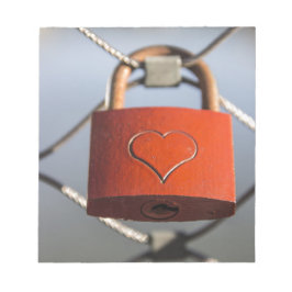 Liebe Heart Padlock Notizblock