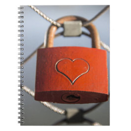 Liebe Heart Padlock Notizblock