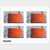 Liebe Heart Padlock Rechteckiger Aufkleber (Blatt)