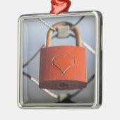 Liebe Heart Padlock Silbernes Ornament (Links)
