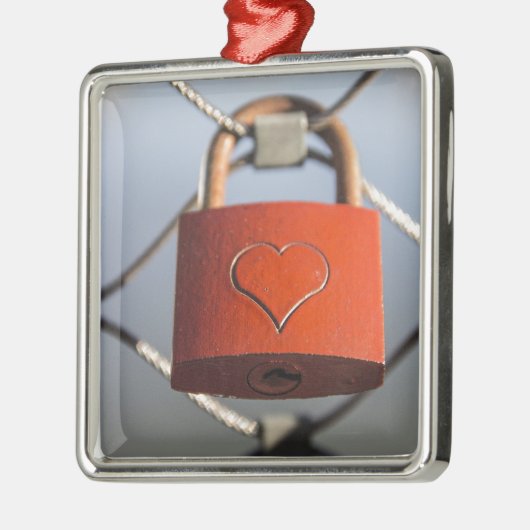 Liebe Heart Padlock Silbernes Ornament (Links)