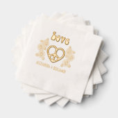 Liebe Heart Peace Sign Daisies Couple Names Servietten Mit Folie (Insitu (Gestapelt))
