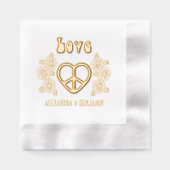 Liebe Heart Peace Sign Daisies Couple Names Servietten Mit Folie (Vorderseite)