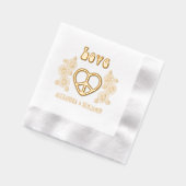 Liebe Heart Peace Sign Daisies Couple Names Servietten Mit Folie (Links)