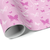 Liebe Heart Pink Butterfly Geschenkpapier (Rolleneckpunkt)
