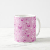 Liebe Heart Pink Butterfly Kaffeetasse (VorderseiteRechts)