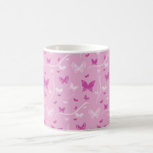 Liebe Heart Pink Butterfly Kaffeetasse