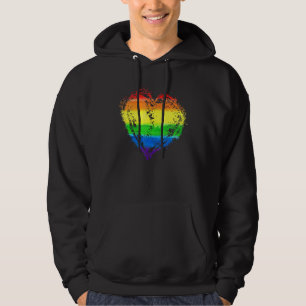 Liebe Heart Rainbow Color Lgbtq Lesbian Gay Pr Hoodie