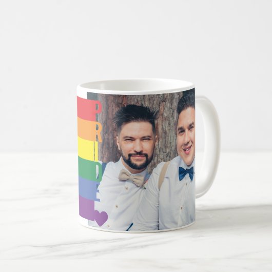 Liebe Heart Rainbow Gay Pride LGBT Foto Kaffeetasse (VorderseiteRechts)