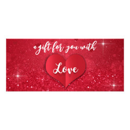 Liebe Heart Red Glitzer Valentine's Day Geschenkka Werbekarte