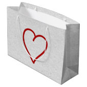 Liebe Heart Red Glitzer Valentine's Large Gift Bag Große Geschenktüte (Rückseite Schrägansicht)