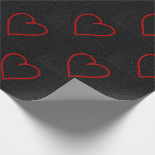 Liebe Heart Red Glitzer Valentine's Wrapping Paper Geschenkpapier