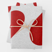 Liebe Heart Red Glitzer Valentine's Wrapping Paper Geschenkpapier Set (Beispiel)