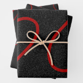 Liebe Heart Red Glitzer Valentine's Wrapping Paper Geschenkpapier Set (Beispiel)