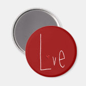 Liebe Heart red Magnet (Vorderseite/Rückseite)