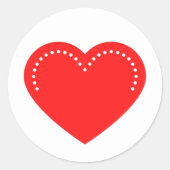 Liebe Heart Red Valentine Classic Round Sticker (Vorderseite)