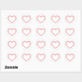 Liebe Heart Red Valentine Classic Round Sticker (Blatt)