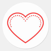 Liebe Heart Red Valentine Classic Round Sticker (Vorderseite)
