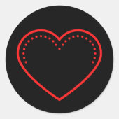 Liebe Heart Red Valentine Runder Aufkleber (Vorderseite)