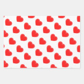 Liebe Heart Red Valentine's Wrapping Paper Sheets Geschenkpapier Set (Vorderseite 2)