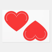 Liebe Heart Red Valentine's Wrapping Paper Sheets Geschenkpapier Set (Vorderseite)