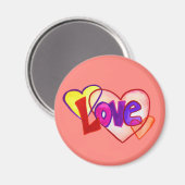 Liebe Heart Rings Art Malerei Magnet (Vorderseite/Rückseite)