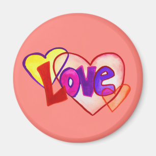 Liebe Heart Rings Art Malerei Magnet