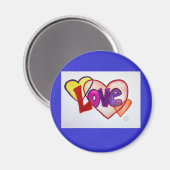 Liebe Heart Rings Art Malerei Magnet (Vorderseite/Rückseite)