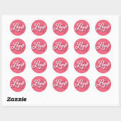 Liebe Heart Round Stickers (Blatt)
