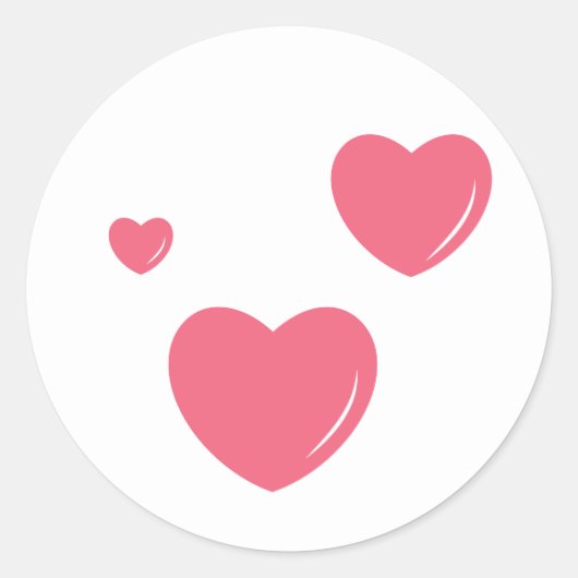 Liebe Heart Round Stickers (Vorderseite)