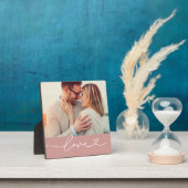 Liebe Heart Script Custom Mute Pink Wedding Foto Fotoplatte (InSitu)