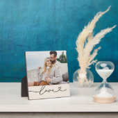 Liebe Heart Script Custom Soft White Wedding Fotoplatte (InSitu)