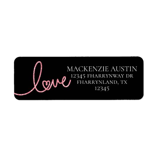 Liebe Heart Script | Moderne rosa und schwarze Adr (Vorne)