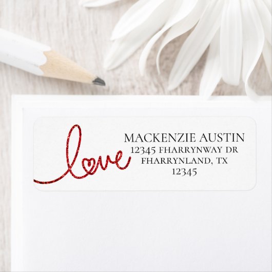 Liebe Heart Script | Moderne rot-weiße Adresse (Insitu)