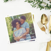 Liebe Heart Script Personalisiert Wedding Foto Serviette