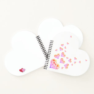 Liebe Heart Shaped Spiral Bound Notebook Notizblock