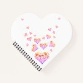 Liebe Heart Shaped Spiral Bound Notebook Notizblock (Vorderseite)