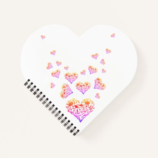 Liebe Heart Shaped Spiral Bound Notebook Notizblock (Vorderseite)