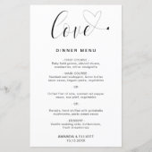 Liebe Heart Simple Modern Wedding Menu (Vorderseite)