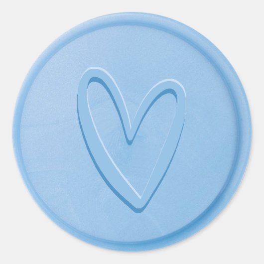 Liebe Heart Sky Blue Wax Siegel Sticker (Vorderseite)