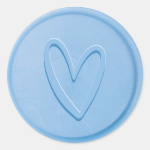 Liebe Heart Sky Blue Wax Siegel Sticker