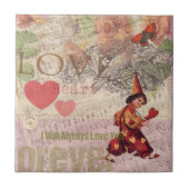 Liebe Heart Sweetheart Valentine Cherub Fliese (Vorderseite)