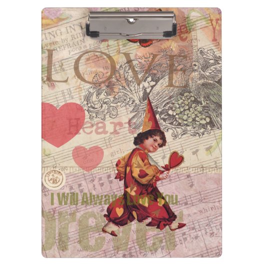 Liebe Heart Sweetheart Valentine Cherub Klemmbrett (Vorderseite)