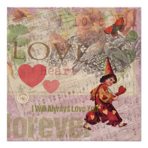 Liebe Heart Sweetheart Valentine Cherub Poster