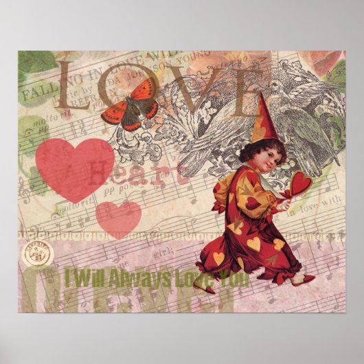 Liebe Heart Sweetheart Valentine Cherub Poster (Vorne)