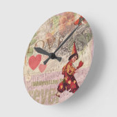 Liebe Heart Sweetheart Valentine Cherub Runde Wanduhr (Winkel)
