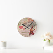 Liebe Heart Sweetheart Valentine Cherub Runde Wanduhr (Zuhause)
