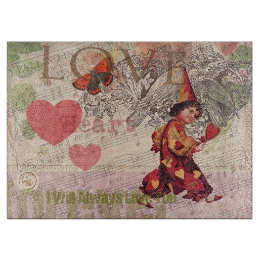 Liebe Heart Sweetheart Valentine Cherub Schneidebrett (Vorderseite)