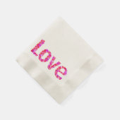 LIEBE Heart Text Napkins Serviette (Ecke)